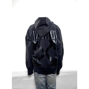 Men's OFF-WHITE × Champion Black Size M Rare Collab Rubber Arrow Hoodie
